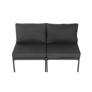 Charcoal Grey Armless Outdoor Lounge Chair
