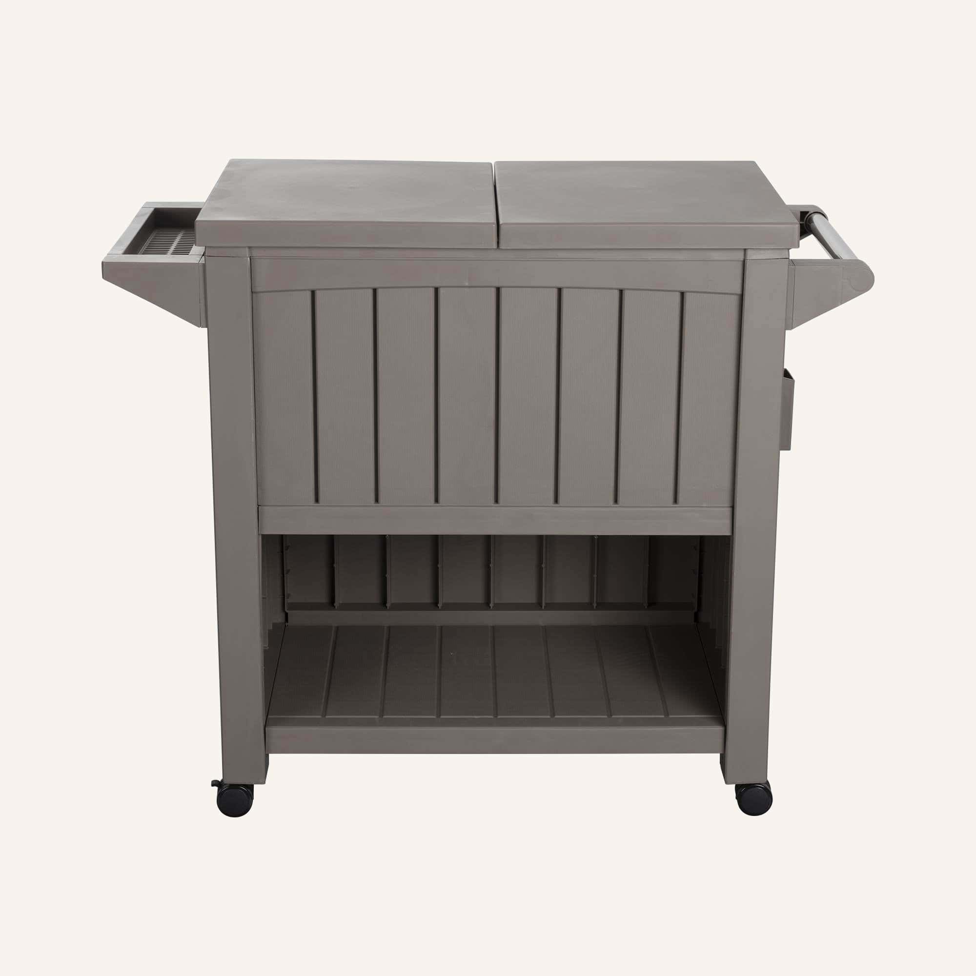 Garden Bar Serving Cart with Cooler (Taupe) - Image 5