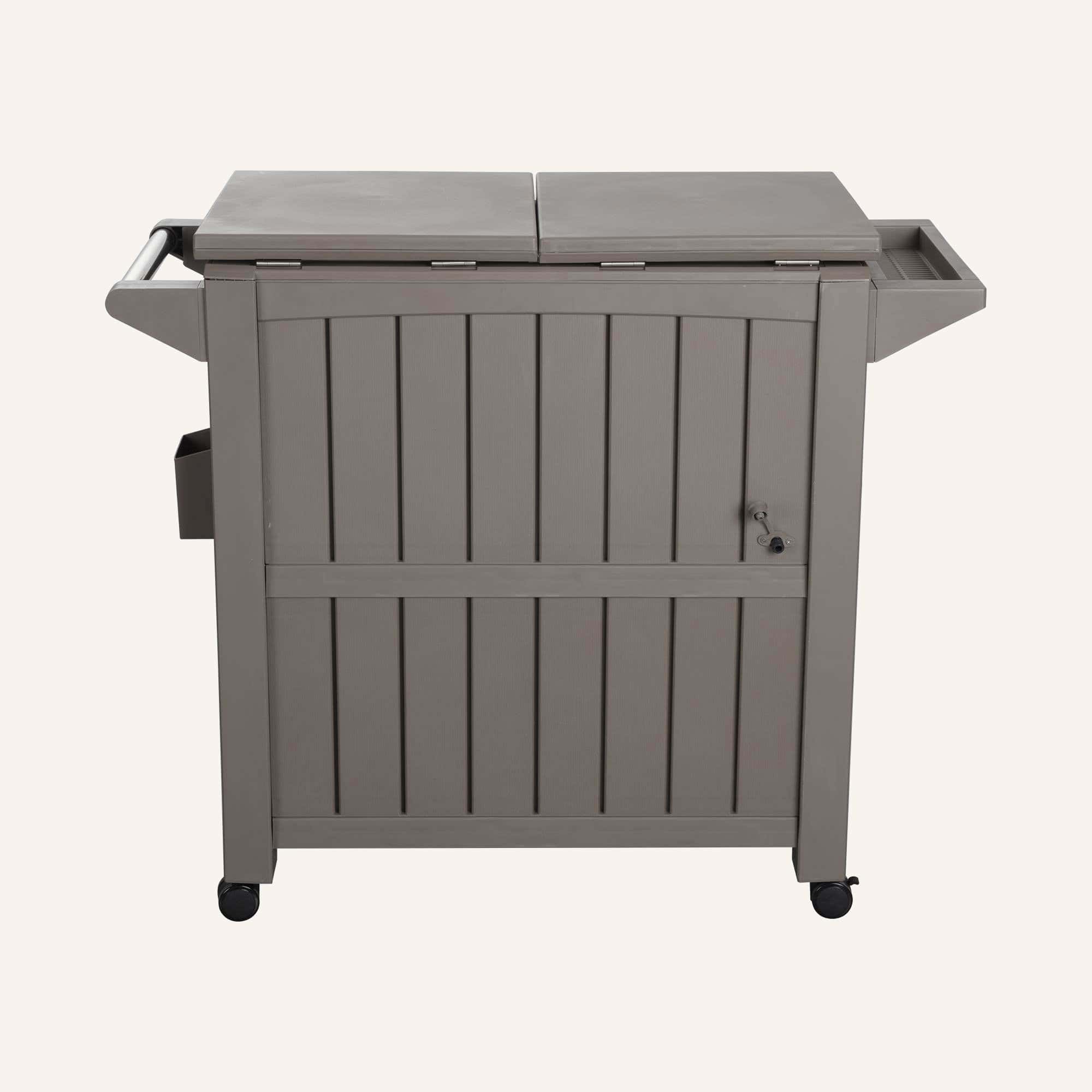 Garden Bar Serving Cart with Cooler (Taupe) - Image 6