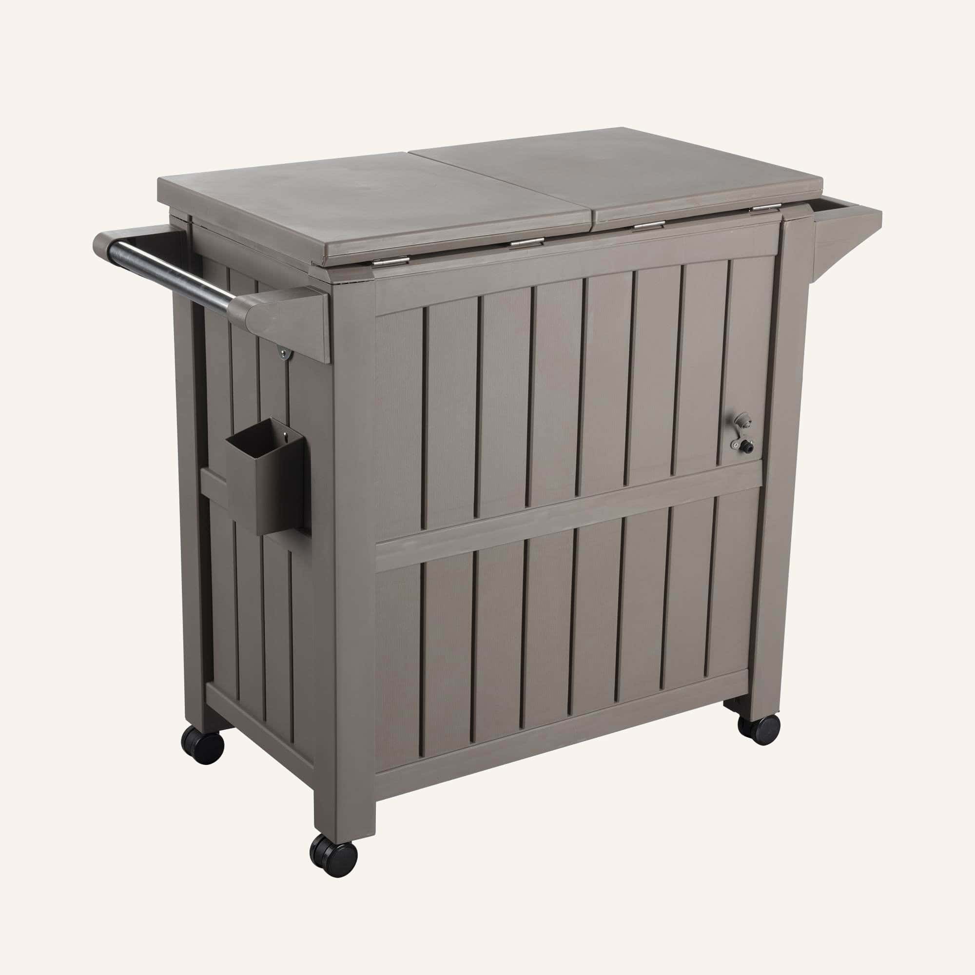 Garden Bar Serving Cart with Cooler (Taupe) - Image 7
