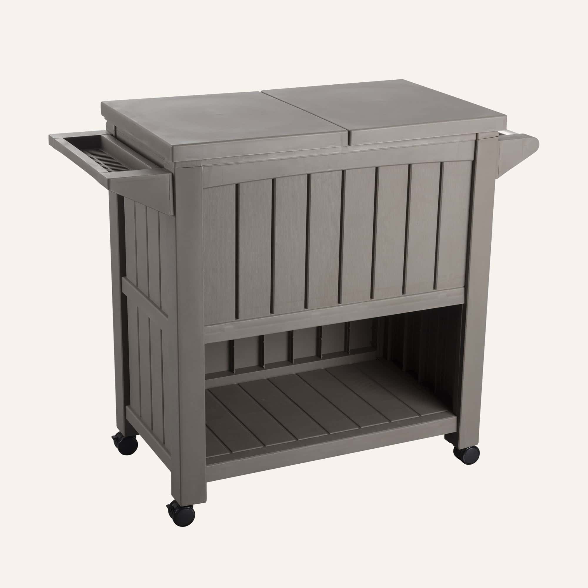 Garden Bar Serving Cart with Cooler (Taupe) - Image 8