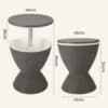 Taupe Ice Bucket Table - Thumbnail Image 12