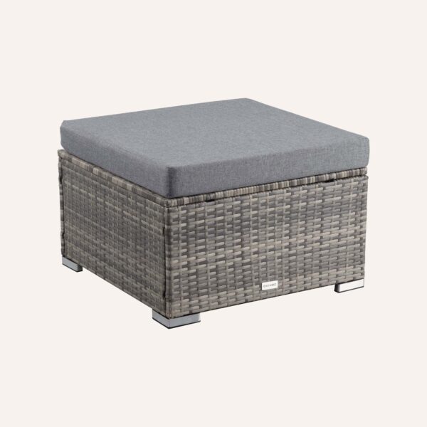 Outdoor wicker ottoman in Grey