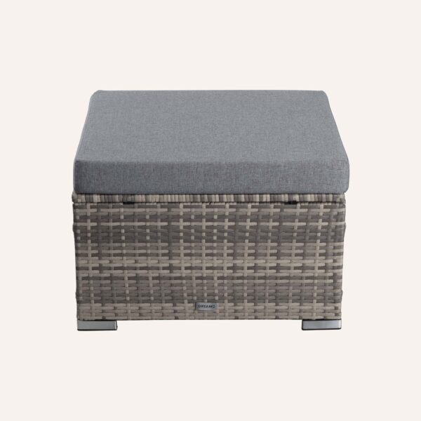 Outdoor wicker ottoman in Grey