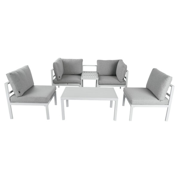 Contemporary 5-Piece Outdoor Seating Suite in Aluminium with matching Side Table