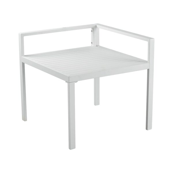 Weather-Resistant Square Corner Table in Aluminum