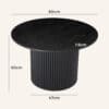Luxe Black Ribbed Texture Wooden Coffee Table - Thumbnail Image 11