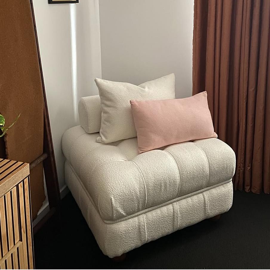 Martina Upholstered Armless Couch Bouclé - Image 5