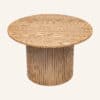 Luxe ribbed round wooden coffee table from Dreamo Living.