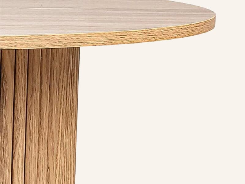 Elegant wooden coffee table with rounded edges from Dreamo Living.