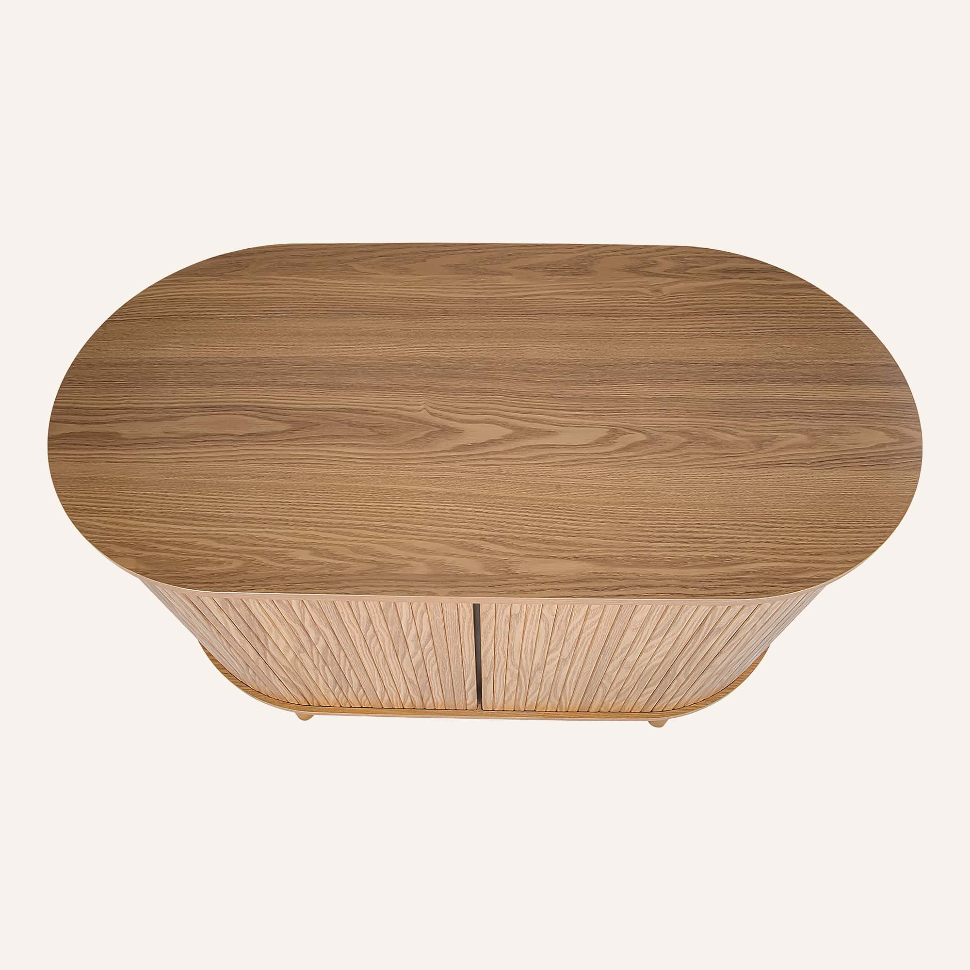 Natural Wood Ribbed Sideboard Cabinet-TW exclusive - Image 10