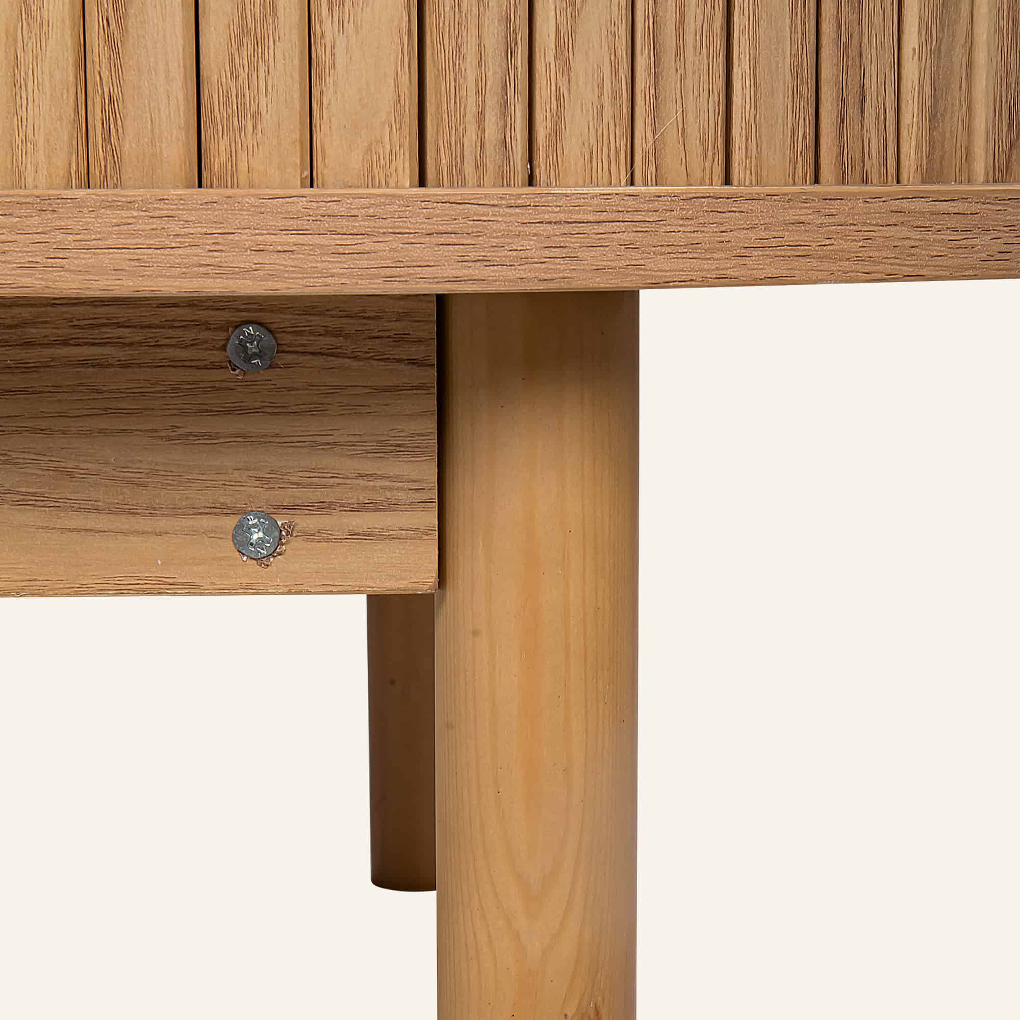 Natural Wood Ribbed Sideboard Cabinet-TW exclusive - Image 11
