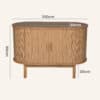 Natural Wood Ribbed Sideboard Cabinet-TW exclusive - Thumbnail Image 15