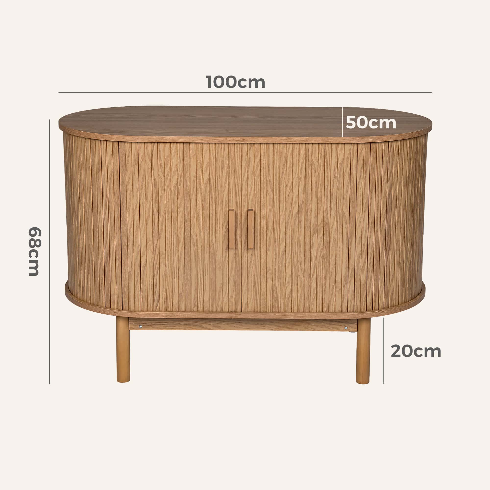 Natural Wood Ribbed Sideboard Cabinet-TW exclusive - Image 15