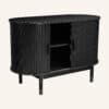 Mid-Century Black Ribbed Sideboard Cabinet - Thumbnail Image 8