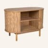 Natural Wood Ribbed Sideboard Cabinet-TW exclusive - Thumbnail Image 8