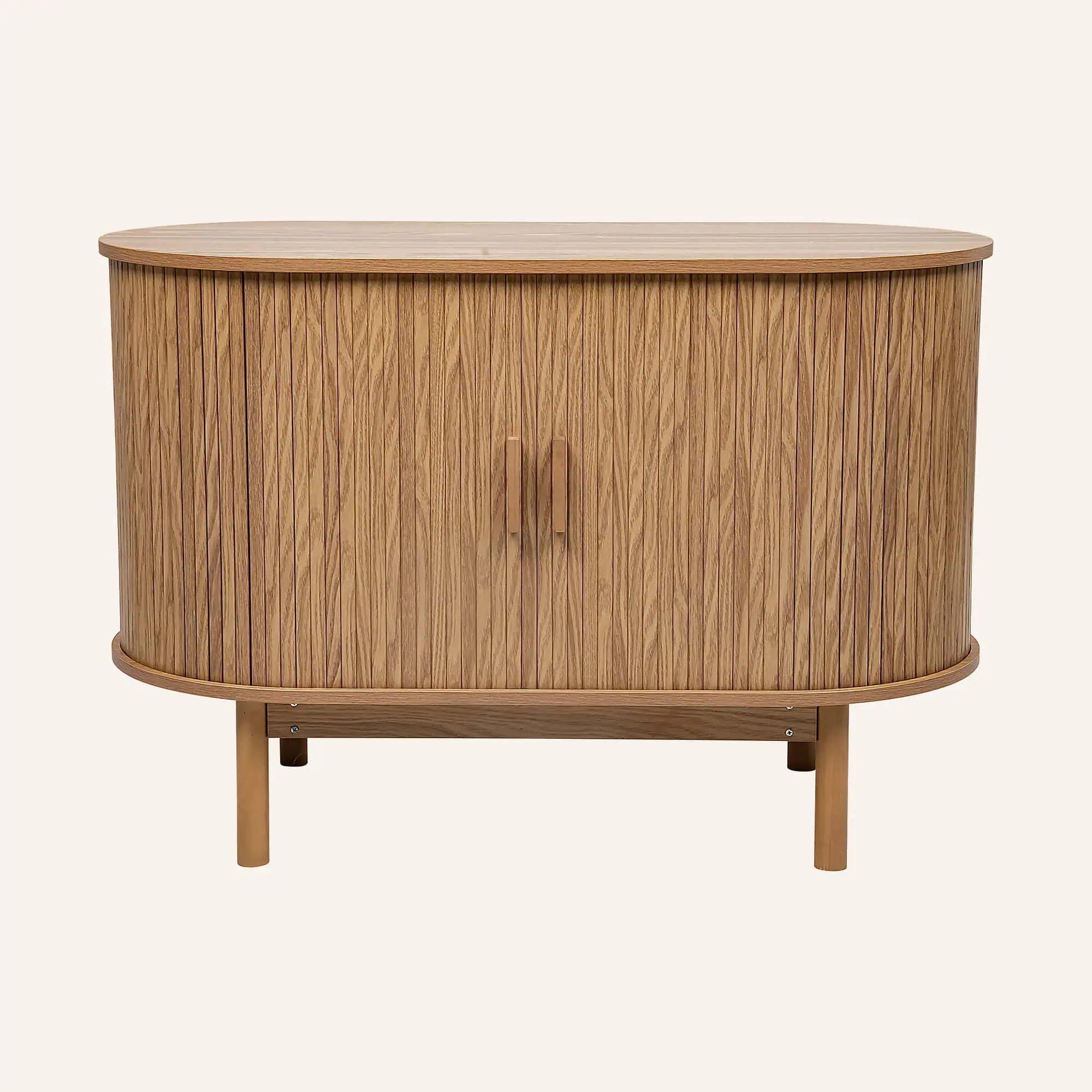 Natural Wood Ribbed Sideboard Cabinet-TW exclusive - Image 6