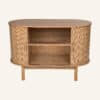Natural Wood Ribbed Sideboard Cabinet-TW exclusive - Thumbnail Image 9