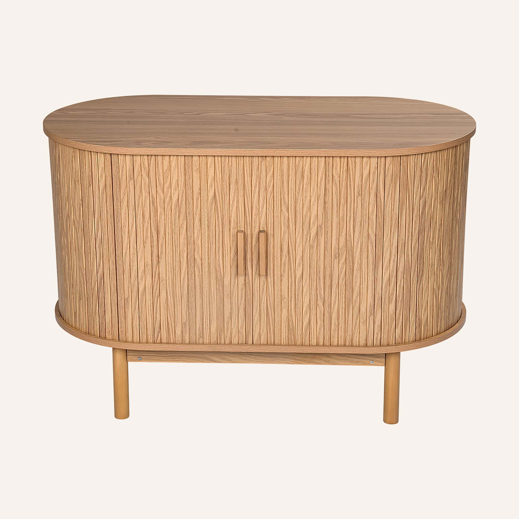 Natural Wood Ribbed Sideboard Cabinet-TW exclusive - Image 7