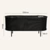 Ribbed Black Sideboard with Sliding Doors - Thumbnail Image 15