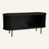 Ribbed Black Sideboard with Sliding Doors - Thumbnail Image 9