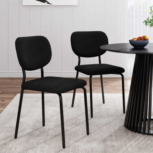 Charcoal Charm Armless Dining Chair Duo