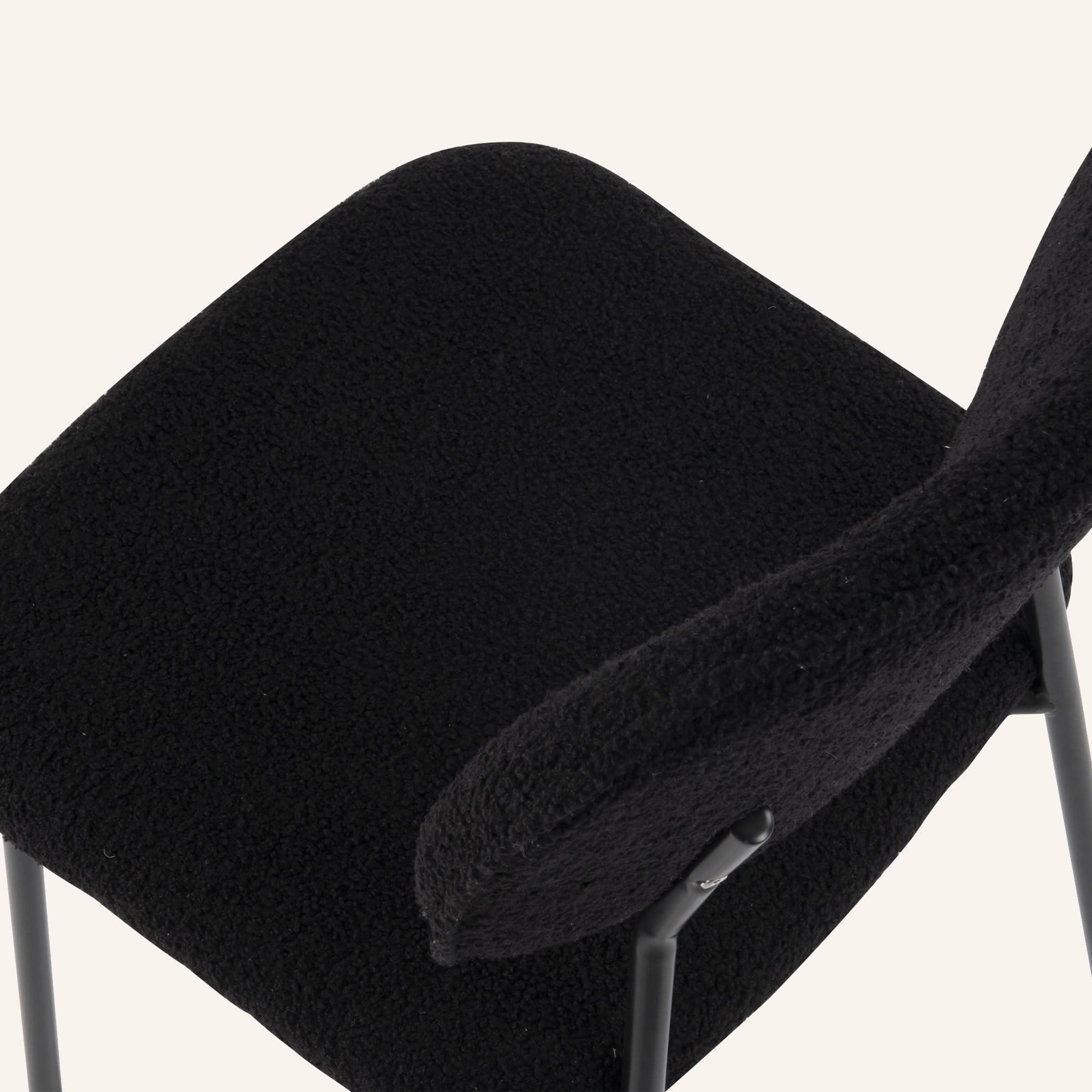 4-Seat Black Palmer Dining Table with Charcoal Armless Chairs - Image 11