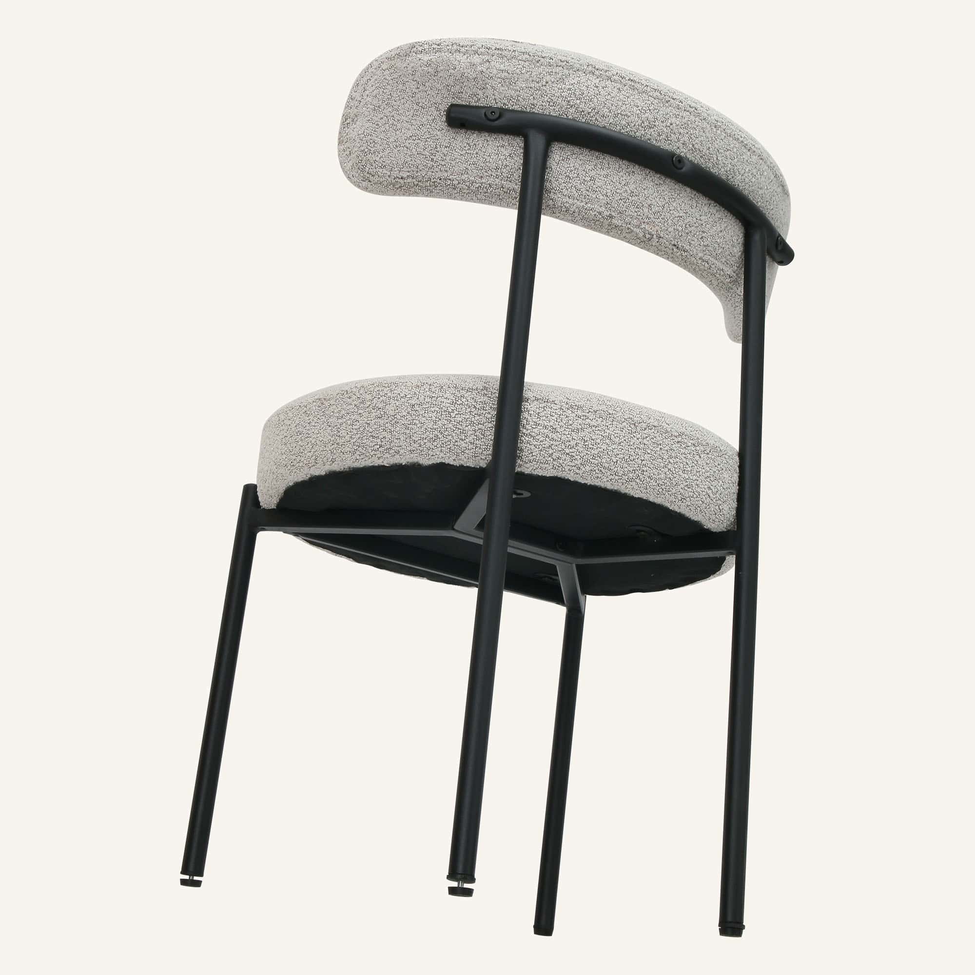 Luxe Boucle Cushioned Elsa Dining Chairs in White Quartz - Image 9