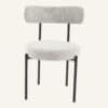 4-Seat White Dining Table Set with Plush Boucle Chairs - Thumbnail Image 14