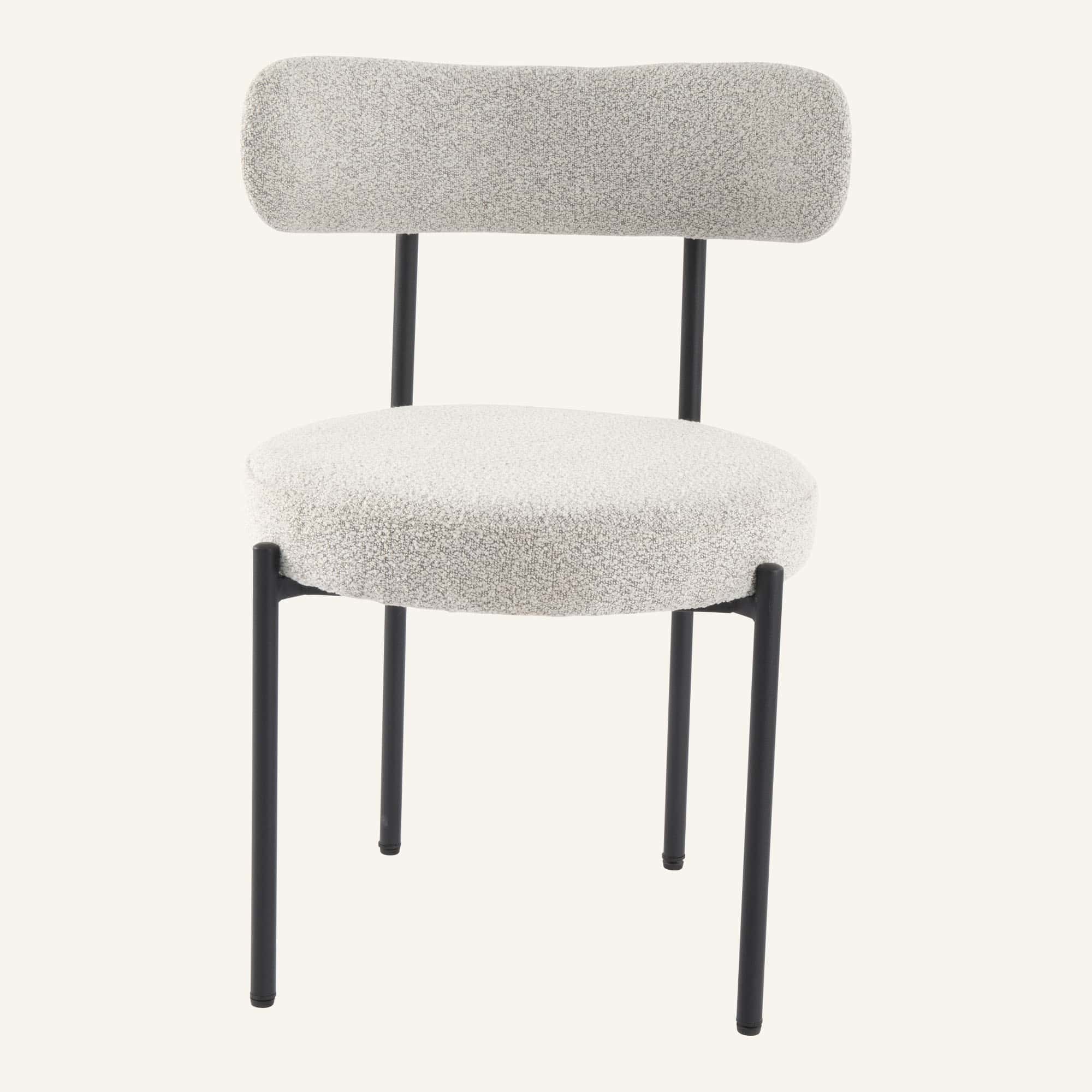 4-Seat White Dining Table Set with Plush Boucle Chairs - Image 14