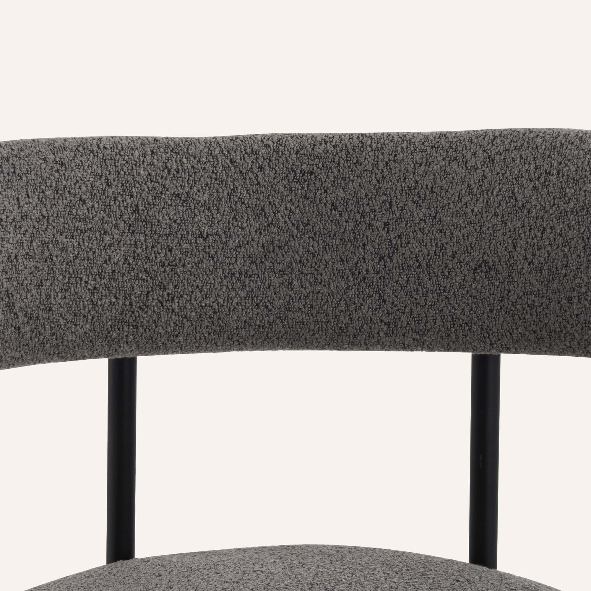 Plush Boucle Cushioned Elsa Dining Chairs in Slate Grey - Image 10