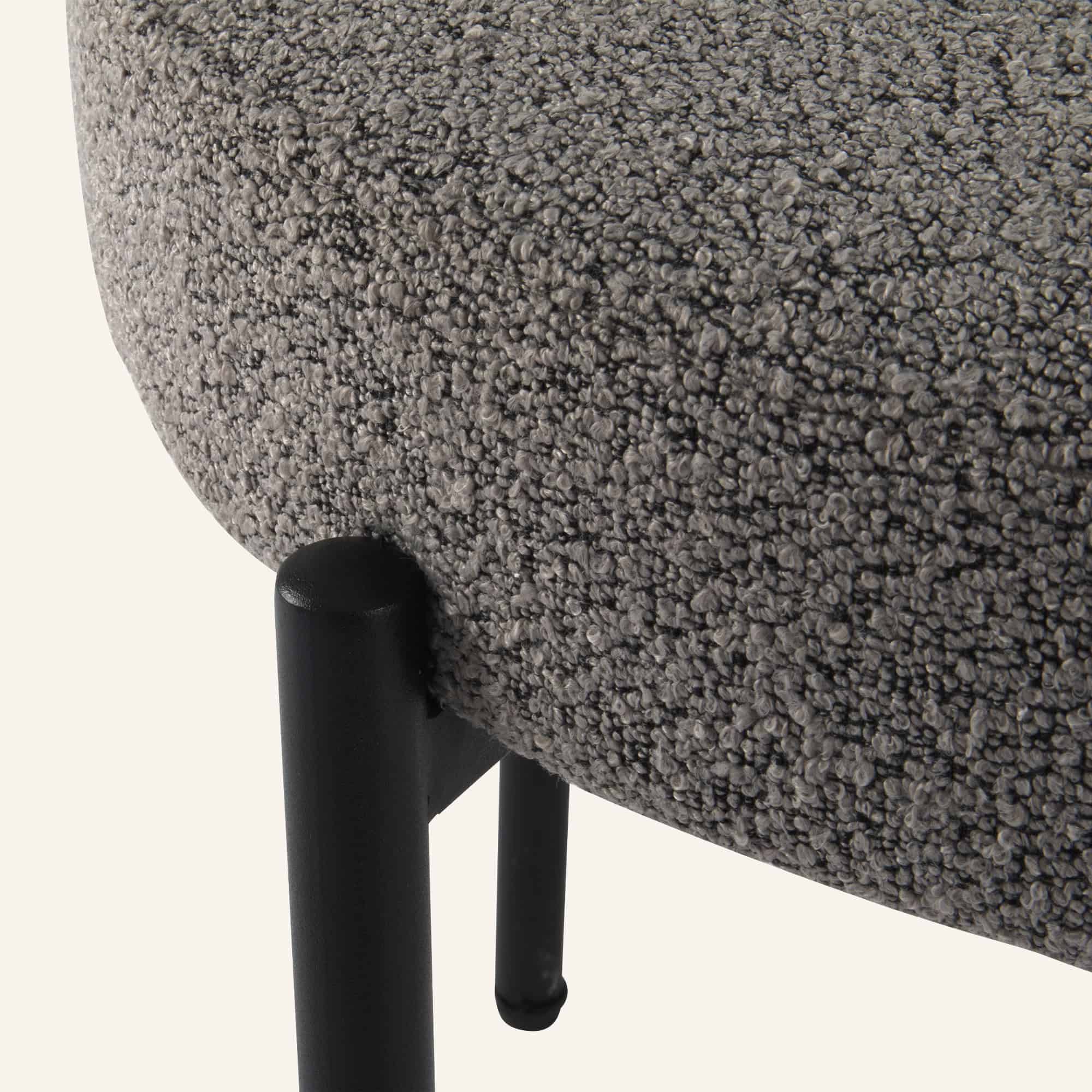 Plush Boucle Cushioned Elsa Dining Chairs in Slate Grey - Image 9