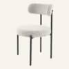 4-Seat White Dining Table Set with Plush Boucle Chairs - Thumbnail Image 12