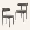 Plush Boucle Cushioned Elsa Dining Chairs in Slate Grey - Thumbnail Image 3