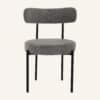 Plush Boucle Cushioned Elsa Dining Chairs in Slate Grey - Thumbnail Image 5