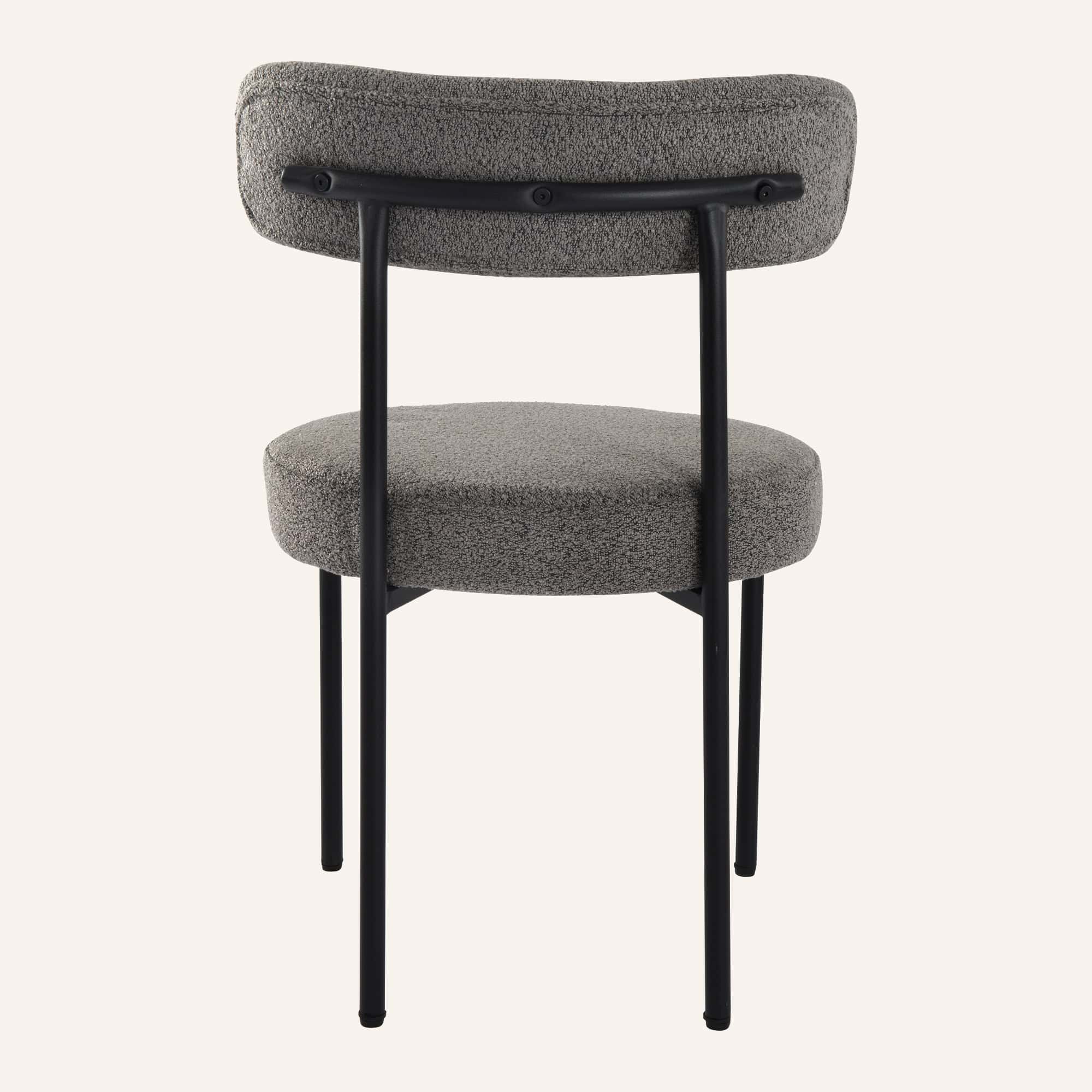 Plush Boucle Cushioned Elsa Dining Chairs in Slate Grey - Image 7