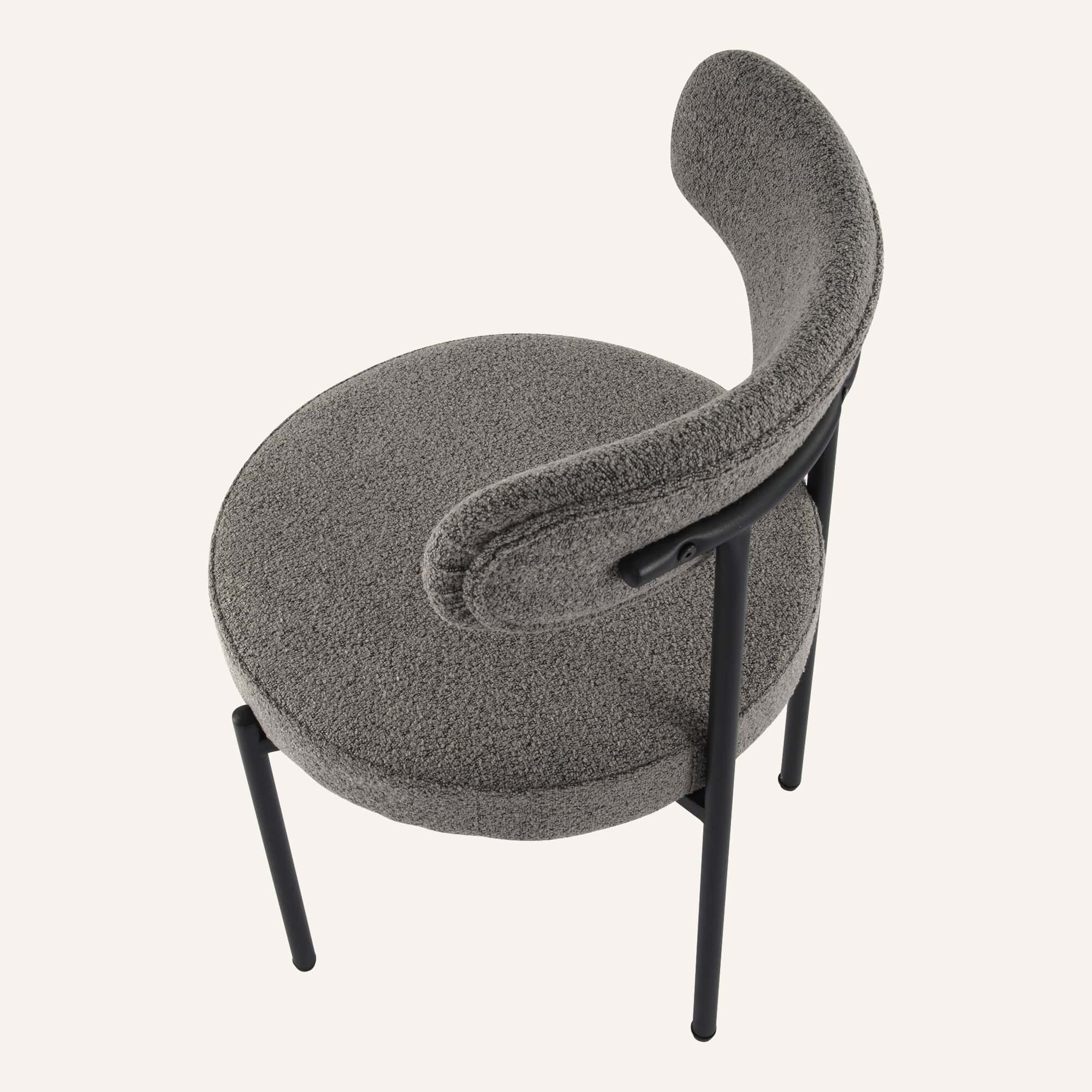 Plush Boucle Cushioned Elsa Dining Chairs in Slate Grey - Image 8