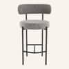 Contemporary Grey Boucle Elsa Low Bar Stools - Thumbnail Image 6