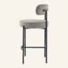 Contemporary Grey Boucle Elsa Low Bar Stools - Thumbnail Image 8