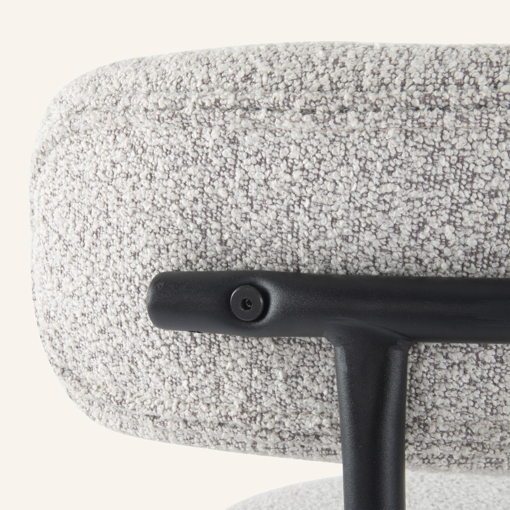 Sleek White Quartz Metal Boucle Elsa Bar Stools - Image 15
