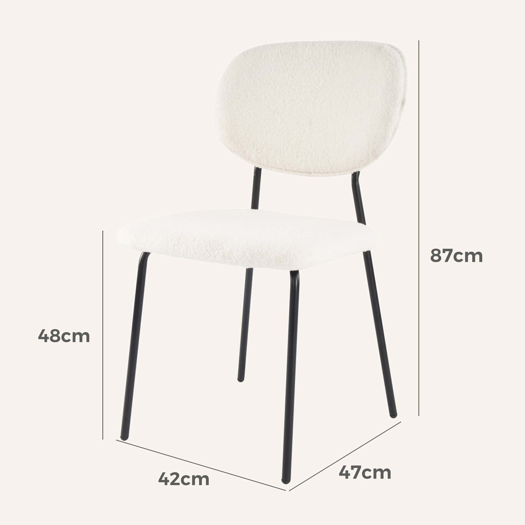 White Whisper Teddy Fabric Dining Duo - Image 15