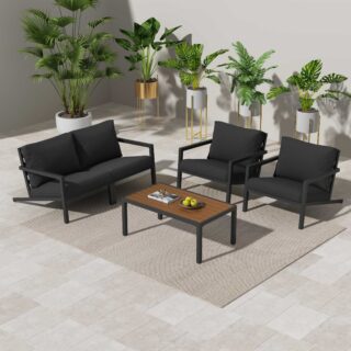 Aidan Garden Furniture Set in Slate Grey — 5 pieces