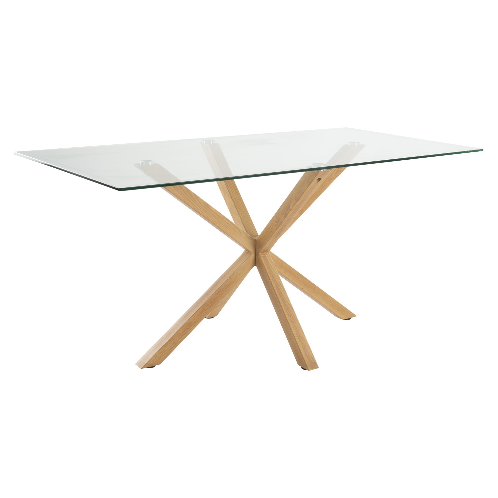 Glass Dining Table with Steel Legs Natural - Dreamo Living Australia