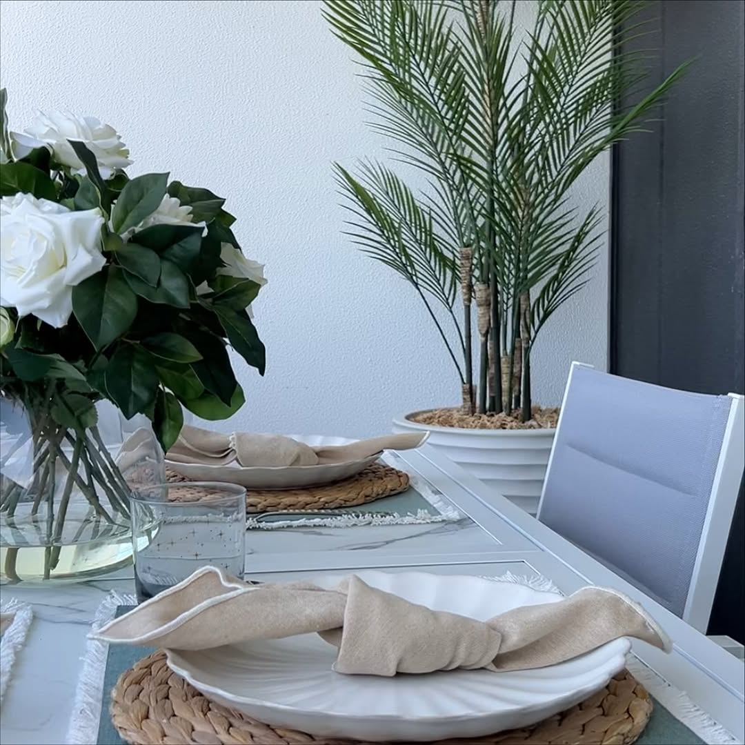 Expandable Steve White Marble-Look Outdoor Dining Table - Image 9