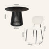Midnight Crest Palmer Dining Table with Cloud Plush Chairs - Thumbnail Image 14