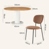 5-Piece Clara Wooden Dining Set with Leather Chairs - Thumbnail Image 15