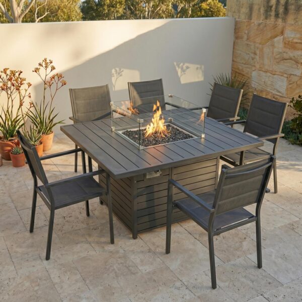 The Charcoal Serenity Fire Dining Set – Charcoal