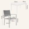 11-Piece Aluminium Garden Dining Table Set in White - Thumbnail Image 22