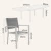 11-Piece Aluminium Garden Dining Table Set in White - Thumbnail Image 21