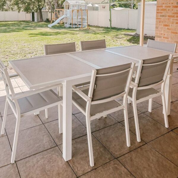 Expandable Steve Outdoor Dining Table with Ceramic Effect